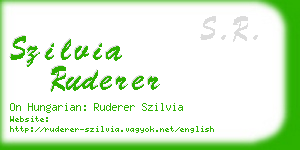 szilvia ruderer business card